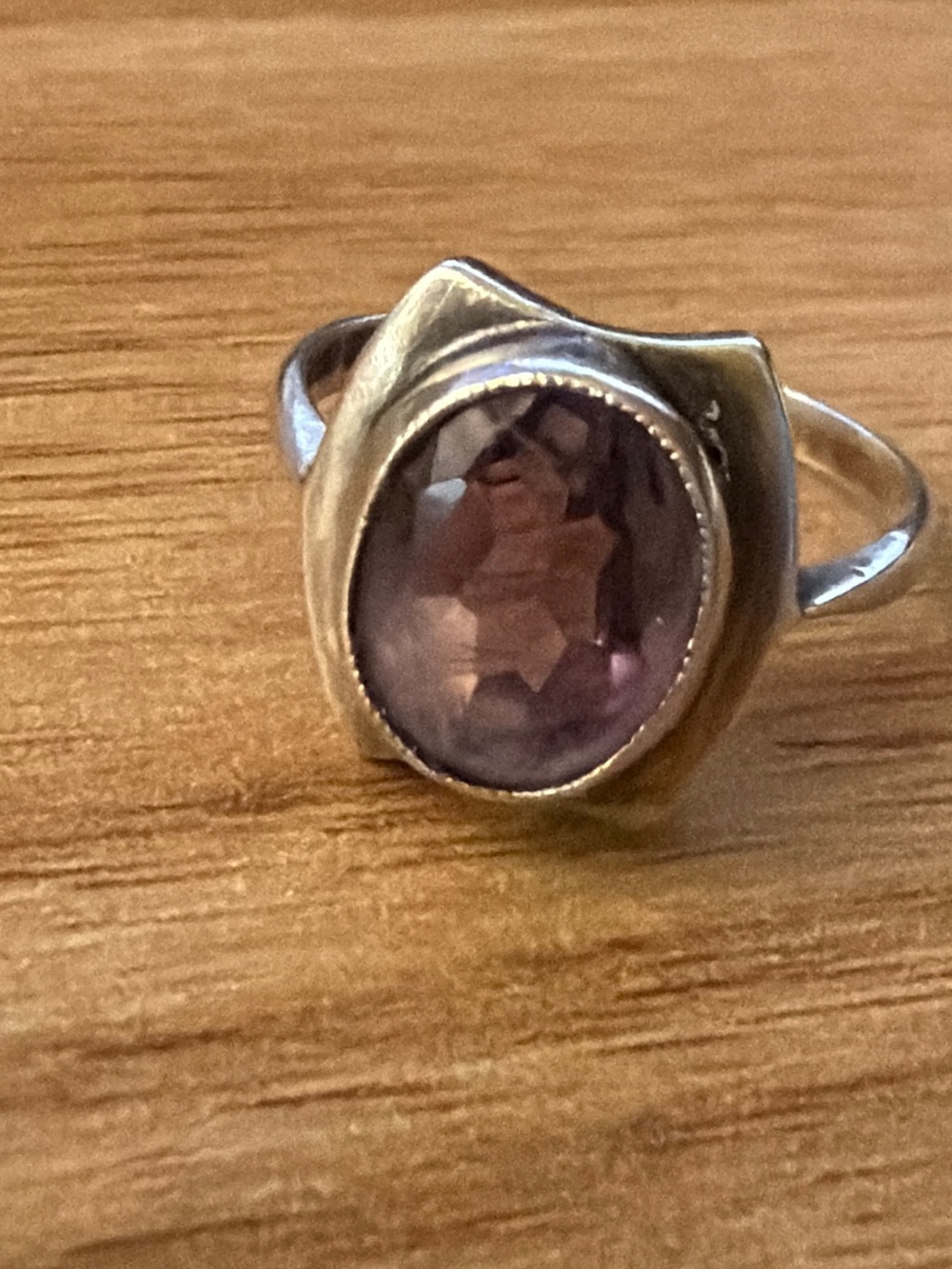 Sterling Silver Ring with Faceted Light Purple Stone-amethyst - Picture 2 of 7